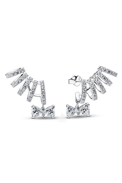 Choice32 AME095 Luxury Heart Bow Pendent Necklace 925 Silver Golden Diamond G...