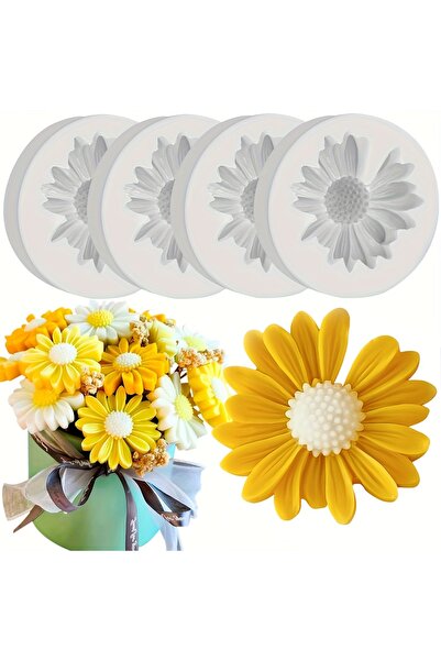 Choice مجموعة من 4 قطع، قالب سيليكون على شكل زهرة الأقحوان، قالب تزيين ثلاثي ...