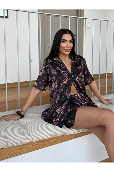 delis Γυναικείο σετ πιτζάμες δύο τεμαχίων, με κουμπιά – 2500092, Σκούρο Άνθος