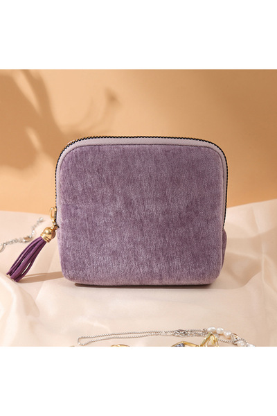 Choice Purple Jewelry Storage Bag Tassel Zipper Jewelry Bag Ring Pendant Brac...