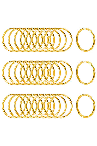 Choice6 30 PCS Golden 30/60/100 Pcs 5 Colors Split Key Ring 1 Inch Round Key ...