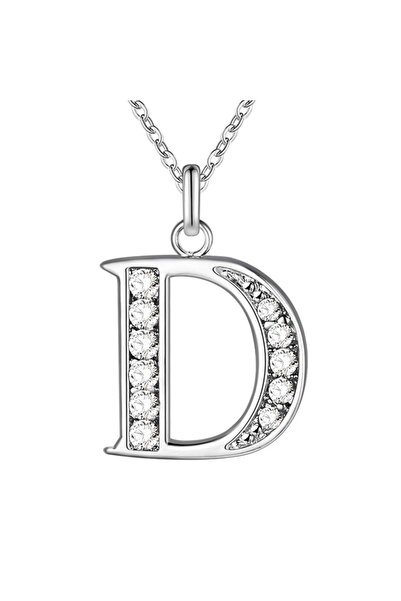 Choice7 D New 925 Sterling Silver Necklace 26 Letter Pendant For Women Fashio...