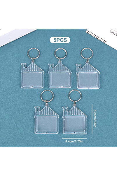 Choice14 5pcs A15 5pcs Blank Photo Frame Keychain Clear Acrylic Keyring Inser...