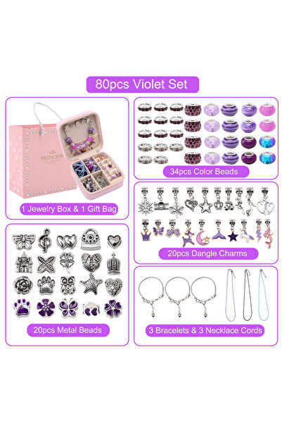 Choice Purple Series Jewelry Making Gift Box Set DIY Bracelets Making Kit wit...