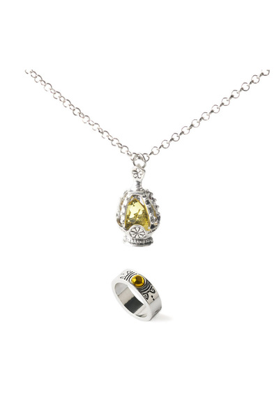 Choice4 Yellow Anime Puella Magi Madoka Magica Pendant Necklace Ring Set Kana...