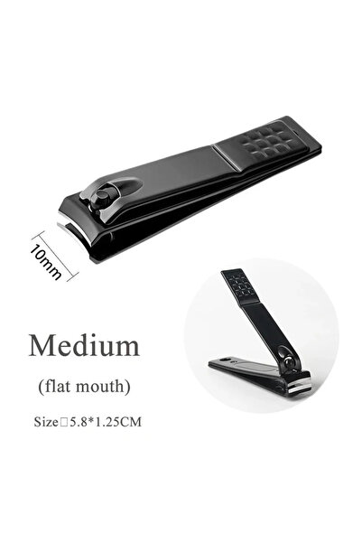 Choice7 Medium flat mouth 1/3/5Pcs Black Nail Clippers Stainless Steel Nail C...