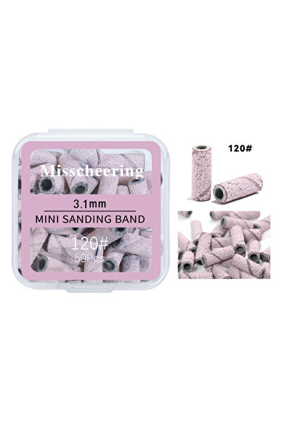 Choice1 50pcs Pink 120G 50Pc 3.1mm Mini Nail Sanding Bands 120# 80# 240# Cuti...
