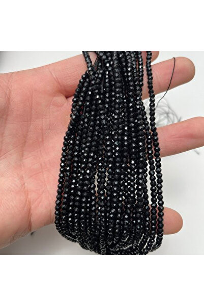 Choice 3mm black 5pcs Natural Semi-Precious Bead 3mm Black Tourmaline Crystal...