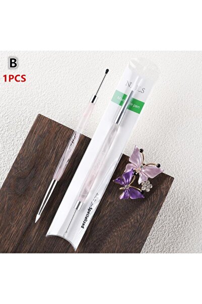 Choice1 B 【No】Dual-End Nail Art Brush with Sandalwood/Acrylic Tips, Professio...