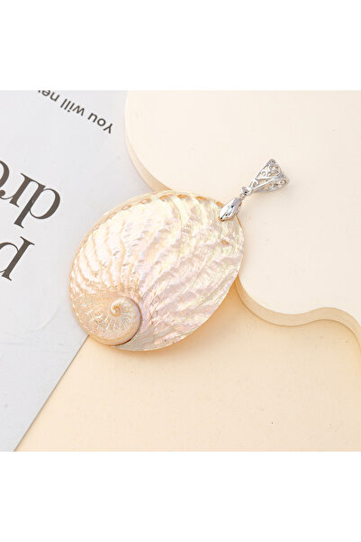 Choice 45-50x56-62mm White 1pc Bohemian Style Conch Shell Pendant Natural She...