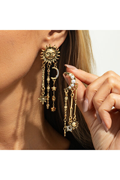 Choice 1pair Ingemark Boho Exquisite Imitation Pearl Moon Star Drop Earrings ...