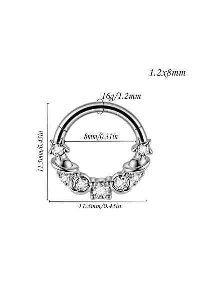 Choice6 قطعة واحدة - 1.2X8MM، قطعة واحدة فضة C، قطعة واحدة فولاذ مقاوم للصدأ ...