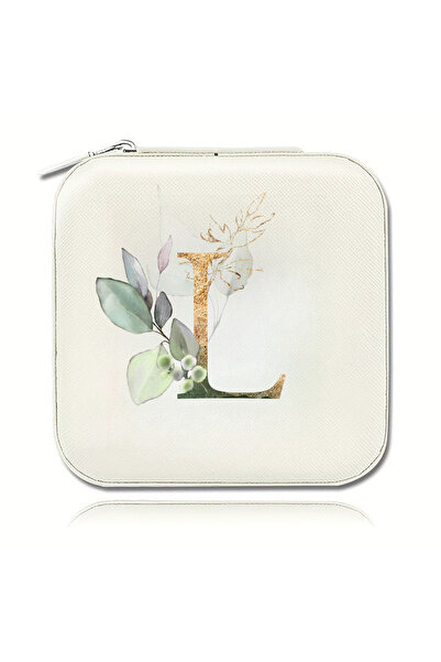 Choice6 MFQ-12-L Elegant Zipper Travel Jewelry Case A-Z Letter Print Valentin...