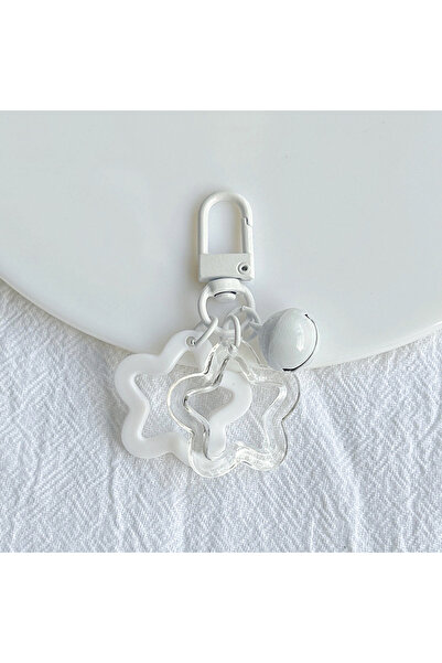 Choice10 10pcs white 1/5/10PCS Y2K Transparent & Solid Color Star Keychain Re...