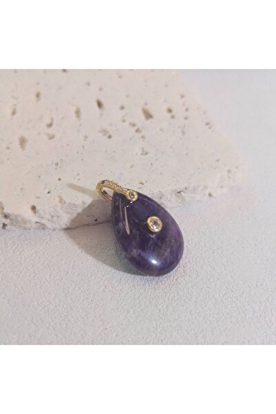 Choice8 Amethyst 1pc Natural Stone Pendant Water Drop Shape Amethyst Tiger Ey...