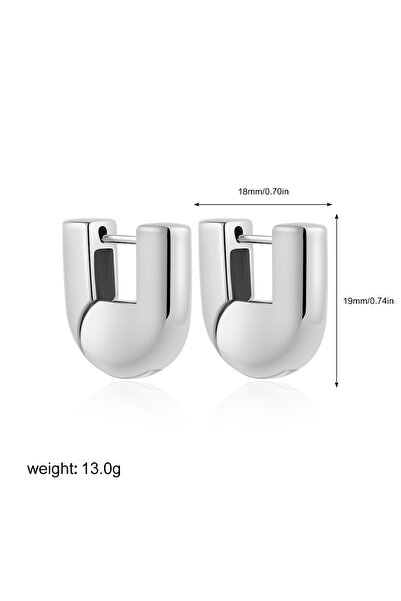 Choice silver color U Shape Hoop Earrings Polished PVD Waterproof Stainless S...