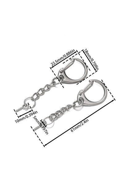 Choice7 Style 08 10pcs/lot Lobster Claw Clasp Key Ring D Shape Clasps Connect...