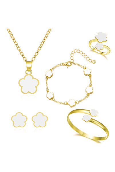Choice1 طقم مجوهرات RINHOO FRIENDSHIP NC24Y0417-3 مكون من 5 قطع بتصميم زهرة خ...