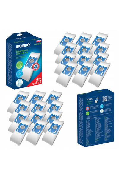 Worwo Set 24 saci, AreoSe ELMB01, Electrolux, Philips, AEG, HEPA H10, microfi...