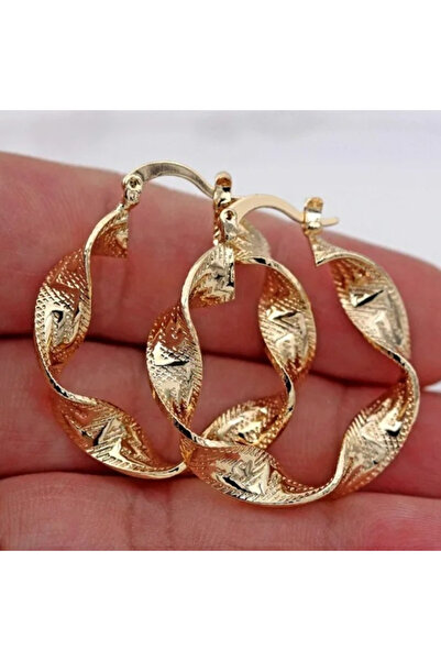 Choice F335 1 Pair Crooked Sculpture Hollow Big Hoop Earrings Womens Fashion ...