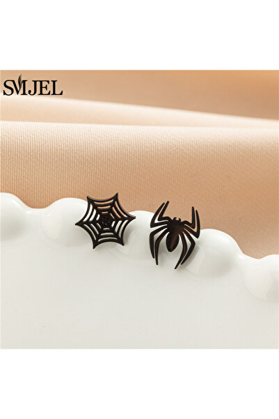 Choice1 GED767B Punk Spider Web Stainless Steel Stud Earrings for Women Gothi...