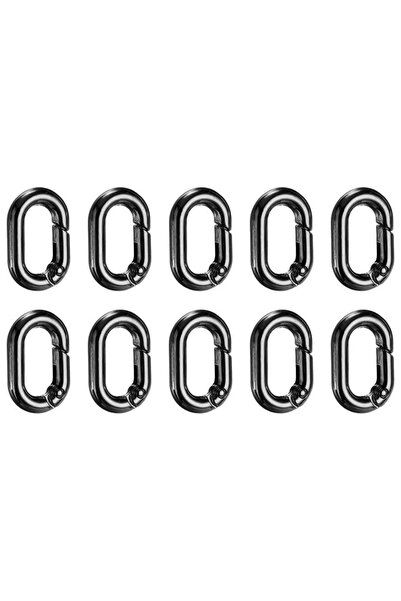 Choice1 Gunmetal 10Pcs Spring Keyring, Oval Rings Snap Clips Buckle Claps Acc...