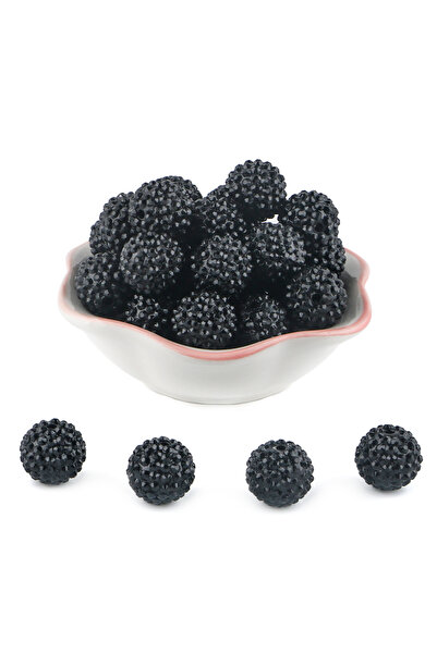 Choice16 20pcs 20mm black 20pcs 14/16/20mm Colored Rhinestone Acrylic Beads F...