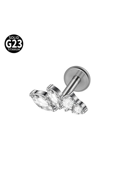 Choice17 قطعة واحدة 1.2x8mm من التيتانيوم G23، حلقة لابريت للشفاه بتصميم نجمة...