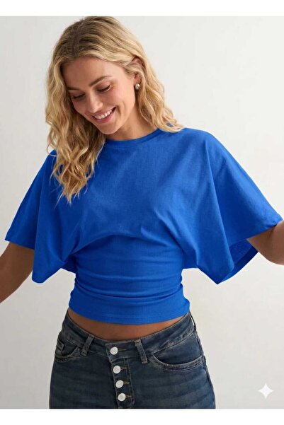 DOCE ELEGANTE Φυσική μπλούζα με φαρδιά μανίκια που ταιριάζει στη μέση