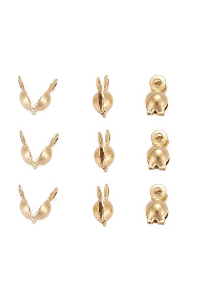 Choice AECH02-19160 Ion Plating(IP) 304 Stainless Steel Bead Tips Calotte End...