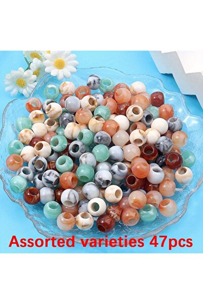 choice2 47pcs 14/47/94pcs Multi-color Oval Ink-patterned Ponies, Diy Bracelet...