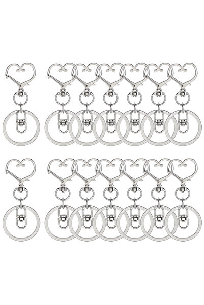 Choice11 30PCS Silvery 5/15/30Pcs Heart Shaped Swivel Snap Hooks Metal Lobste...