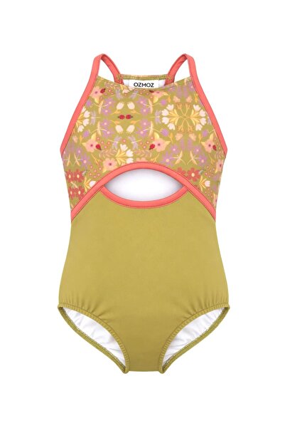 Ozmoz By Mukadder Özden 50 Uv Protection Green Girls' Swimsuit