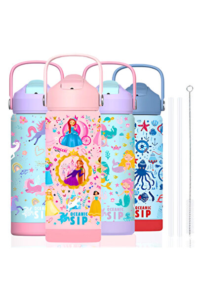 OCEANIC 550ml Girls Stainless Steel Water Bottle – Leak-Proof, Insulated Kids...