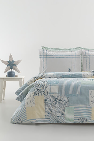 Yataş Label 100% Cotton Single Ranforce Duvet Cover Set - Blue