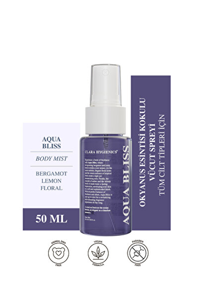 Clara Hygienics Aqua Bliss Kadın Vücut Spreyi 50ml - Bergamot, Limon ve Çiçek...