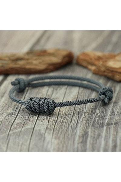 Choice1 Grey Handmade Grade A Milan Thread Luck Bracelet Man Woman Sliding Ad...