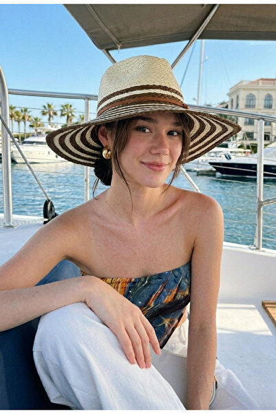 LAGRANZE Ψάθινο καπέλο με φαρδύ γείσο Riviera Line