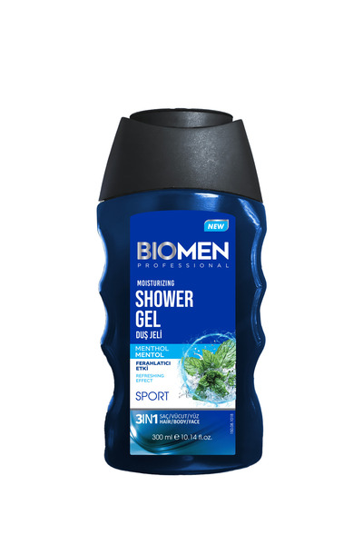 Biomen Sport Duş Jeli Mentol 3 in 1 Saç Vücut Yüz 300 ml