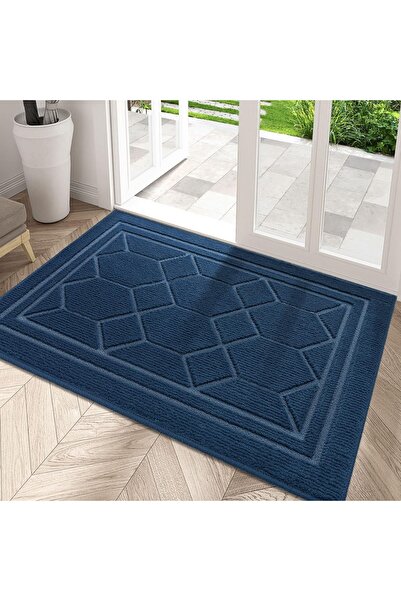 dexi χαλάκι εισόδου, πολυπροπυλένιο/καουτσούκ, σκούρο μπλε, 50 x 80 εκ.