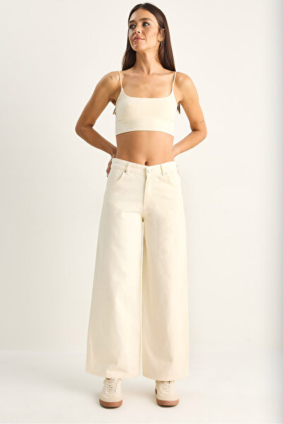 Bianco Lucci Γυναικείο τζιν παντελόνι με σχέδια, λεπτομέρεια στην τσέπη, ψηλό...