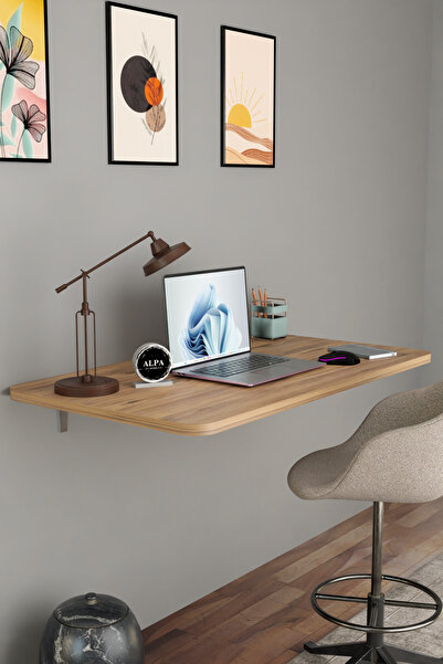 alpaevmobilya Katlanabilir Duvara Monte Masa - 50x90 cm Ofis, Ev Çalışma Masası
