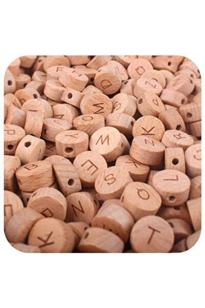Choice 26pcs 26pcs/lot Natural Wooden English Alphabet Beads 15mm Initials Le...