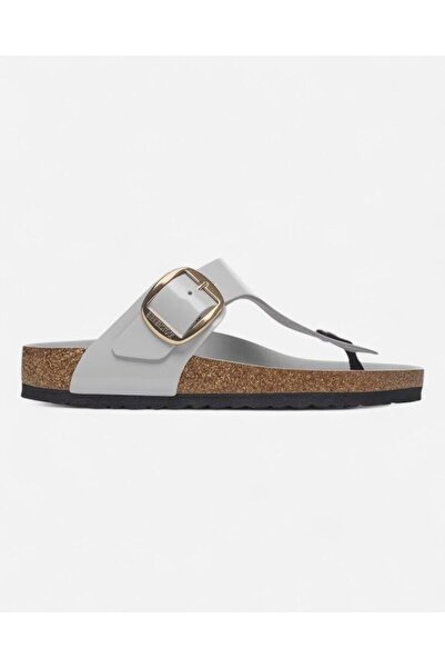 Birkenstock GIZEH BIG BUCKLE HIGH SHINE شبشب نسائي باللون الرمادي 1029430