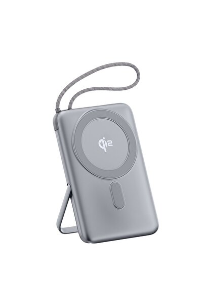 Juo 10000mAh Magsafe 15W Qi2 Sertifikalı Powerbank 22.5 Type-C Kablolu Standl...