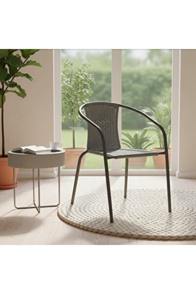 Selgot Garden Chair, Rattan, Size 52x60x72cm, Color Gray