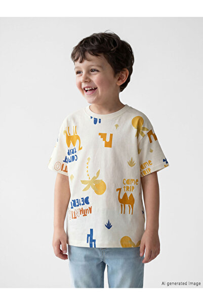 LC Waikiki Esvab • Modern & Distinctive Zero Roba Collar Printed Boys' T-Shirt