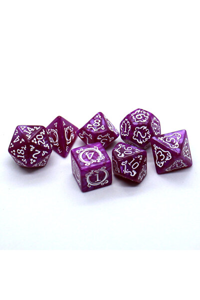 Choice3 pink 7-piece Dragon Pattern DND Dice Set, Multi sided D4 D6 D8 D10 D1...