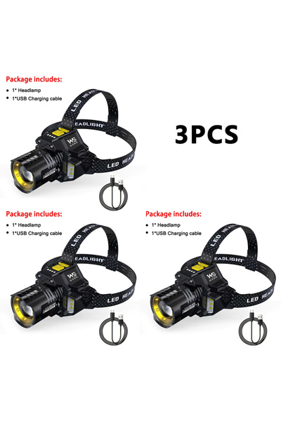 choice2 3PCS Powerful LED Headlamp Motion Sensor Headlight 18650 Rechargeable...