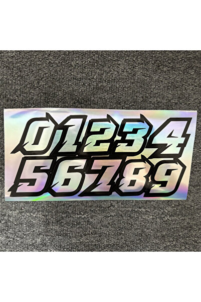 Choice42 Height 5cm 1Set Rainbow 0-9 ISGTDRM 2PCS Motorcycle Racing Arabic Nu...
